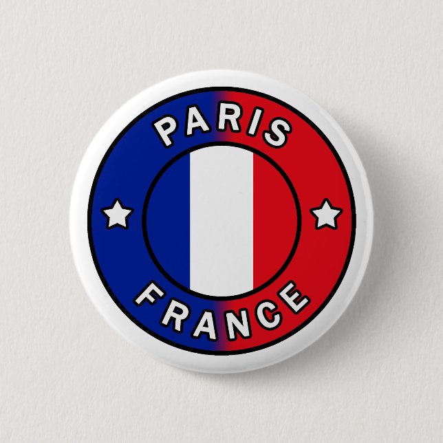 Paris France 2 Inch Round Button (Front)