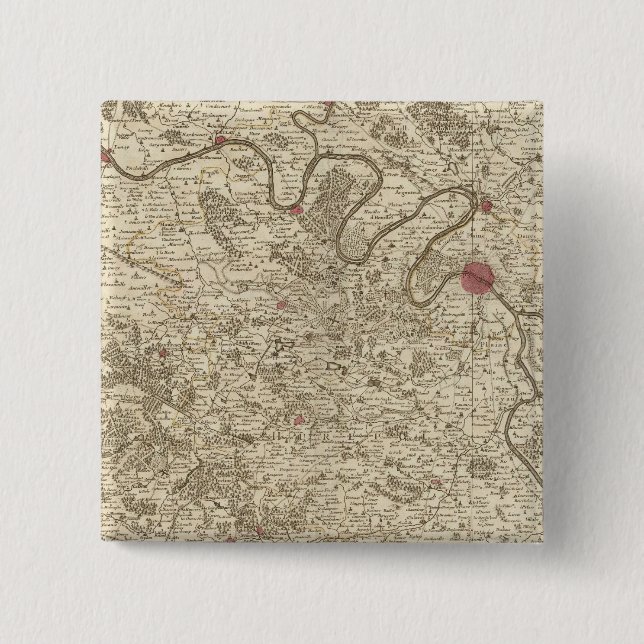 Paris France 2 Inch Square Button (Front)