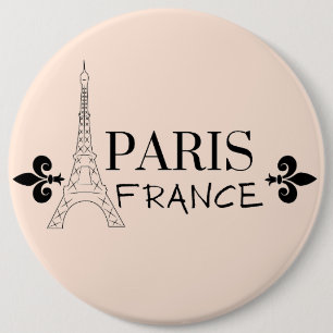 PARIS FRANCE 6 INCH ROUND BUTTON