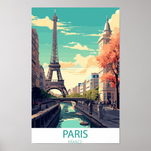 Paris France, Affiche de voyage de la Tour Eiffel