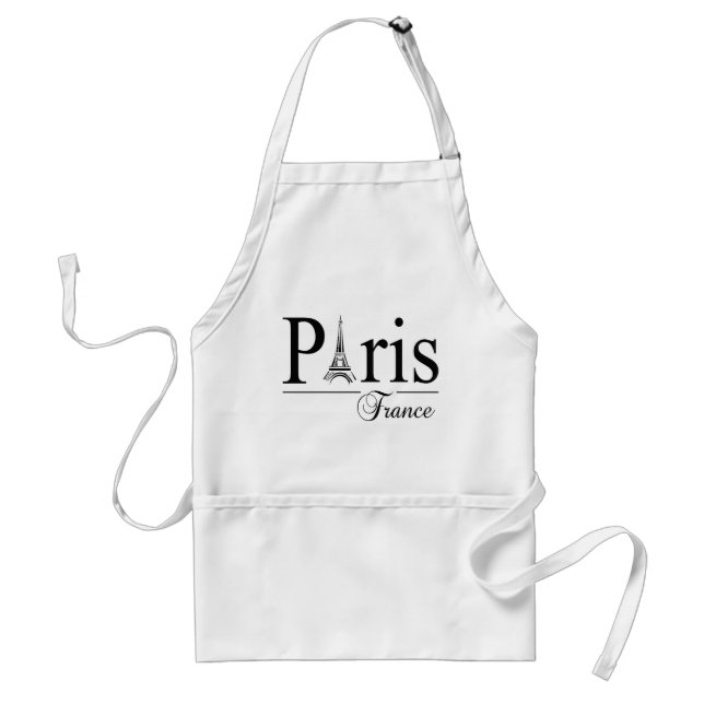 Paris France apron - choose style & colour (Front)