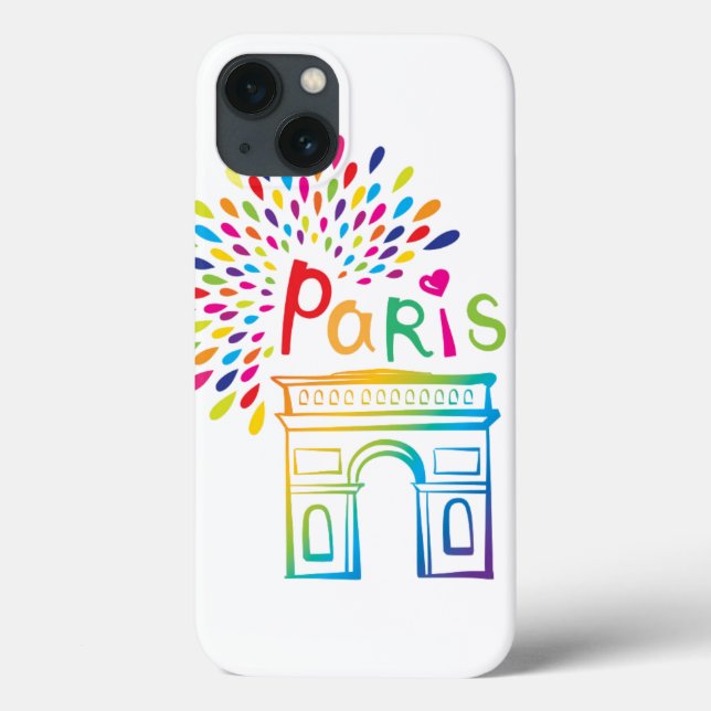Paris France | Arc de Triomphe | Neon Design Case-Mate iPhone Case (Back)