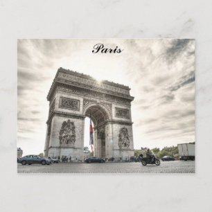Paris France Arc De Triomphe Travel Photo Postcard
