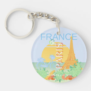 Paris, France, Art du voyage, Preppy, Pastel, Bleu