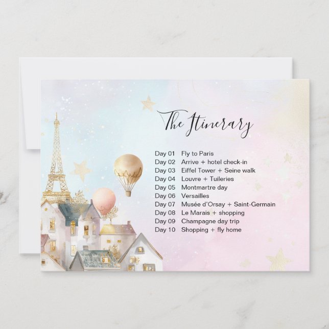 Paris France Birthday Passport Insert Invitation (Front)