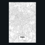 Paris, France (black on white) Poster<br><div class="desc">Intricate posters of cities outlined only by their roads in beautiful detail. Routelines artwork copyright ©2012 Nicholas Rougeux. Map data outside the US is © OpenStreetMap (http://www.openstreetmap.org) contributors,  CC BY-SA (http://creativecommons.org/licenses/by-sa/2.0/).</div>