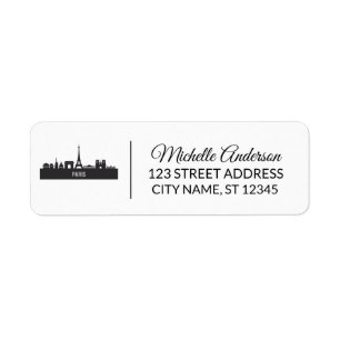Paris, France City Stylisée Skyline Adresse de ret