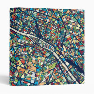 Paris France Colourful Map Binder