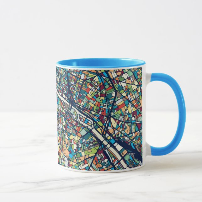 Paris France | Colourful Map Mug (Right)