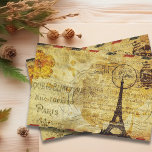 Paris France  Decoupage Vintage Ephemera Tissue Paper<br><div class="desc">This design was created through digital art. It may be personalized by clicking the customize button and changing the colour, adding a name, initials or your favourite words. Contact me at colorflowcreations@gmail.com if you with to have this design on another product. Purchase my original abstract acrylic painting for sale at...</div>