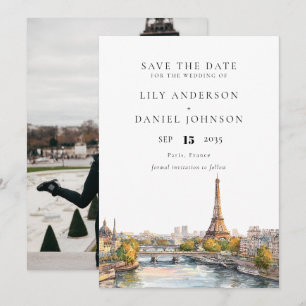Paris France Destination Photo Wedding Save The Date