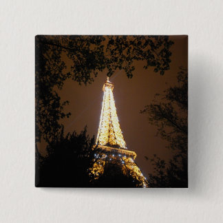 Paris, France - Eiffel Tower at Night 2 Inch Square Button