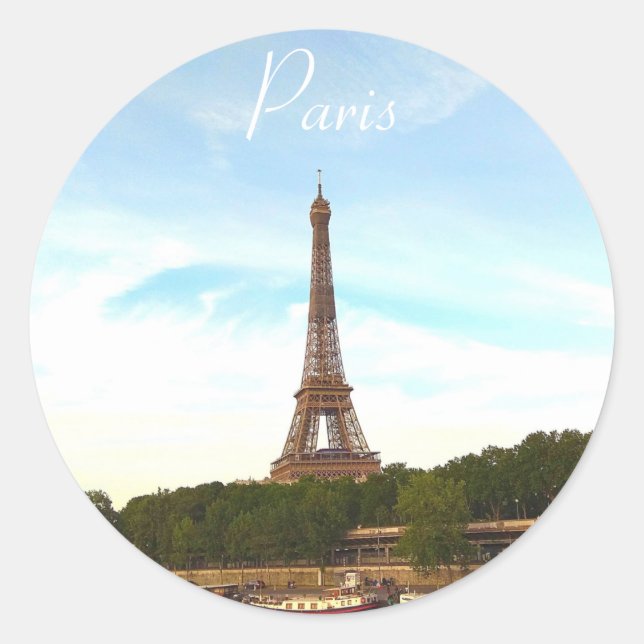 Paris. France. Eiffel tower . Classic Round Sticker (Front)