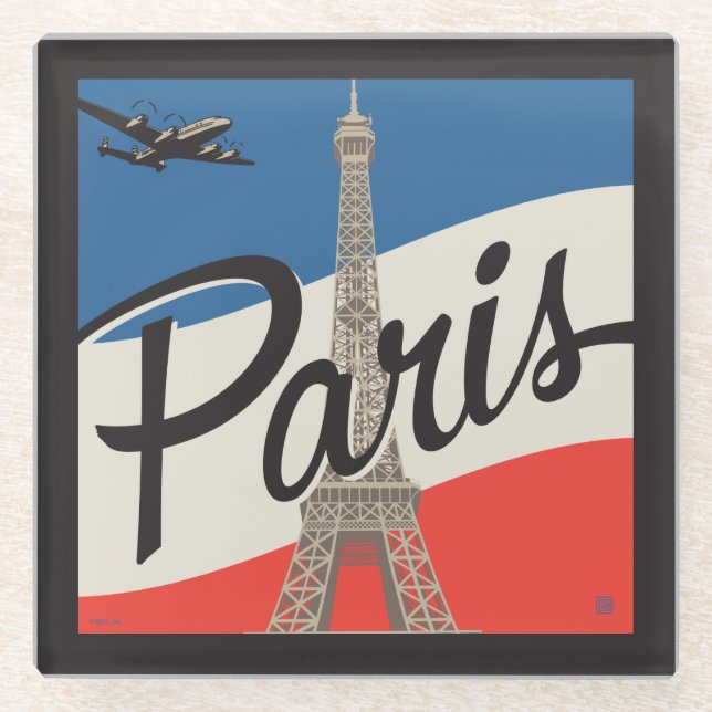 Paris France | Eiffel Tower Glass Coaster (Front)