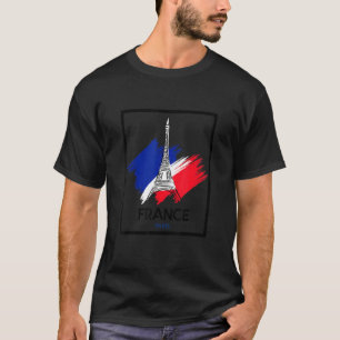 Paris France & Eiffel Tower Illustration Hand Draw T-Shirt