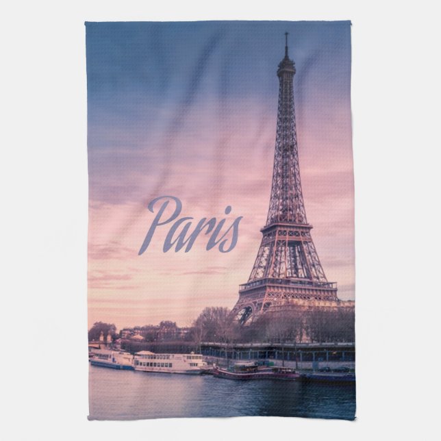 Paris France eiffel tower Kitchen Towel (Vertical)