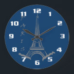 PARIS France Eiffel Tower Large Clock<br><div class="desc">PARIS France Eiffel Tower</div>