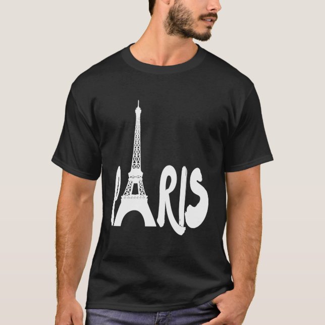 Paris France Eiffel Tower Long Sleeve Shirt Vintag (Front)