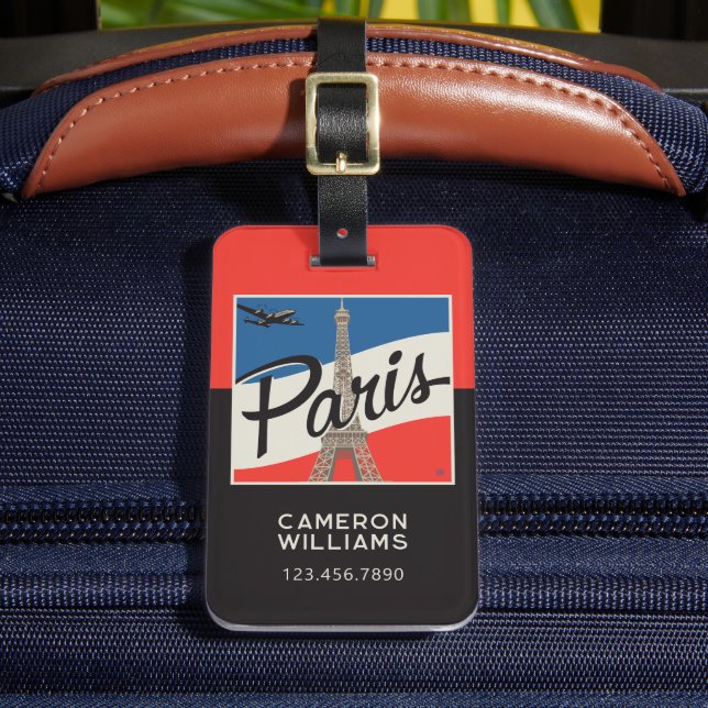 Paris France | Eiffel Tower Luggage Tag (Front Insitu 2)
