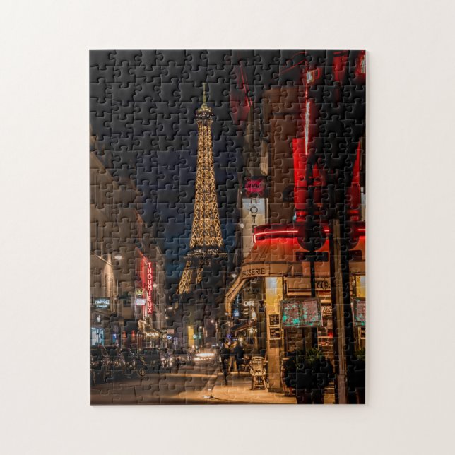 Paris France Eiffel Tower Montmartre street Jigsaw Puzzle (Vertical)