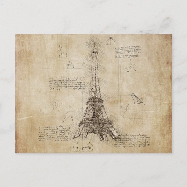 Paris France - Eiffel Tower Postcard (Front)