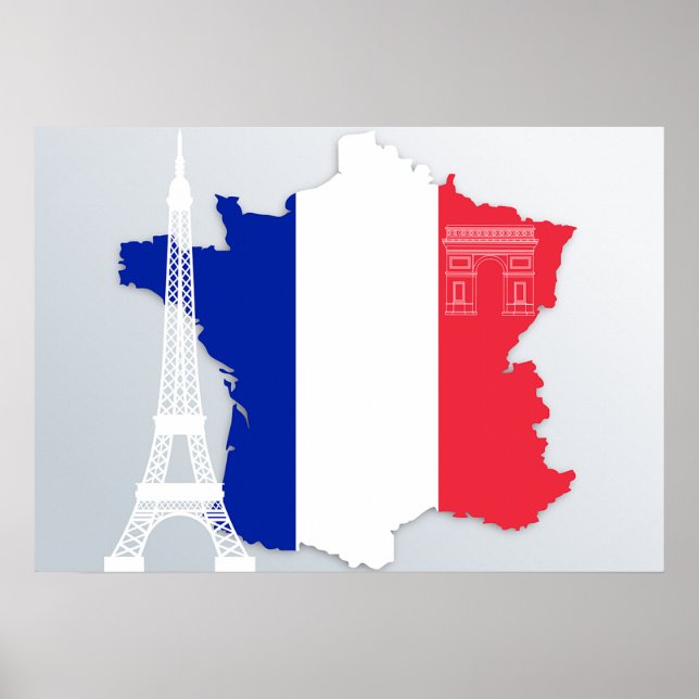 Paris France Eiffel Tower Poster (Front)