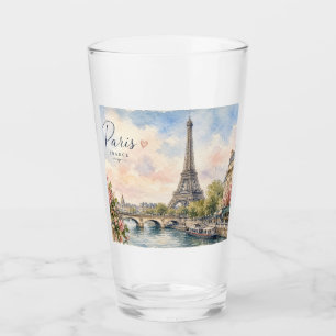 Paris France Eiffel Tower river seine Glass