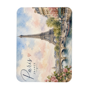 Paris France Eiffel Tower river seine Magnet