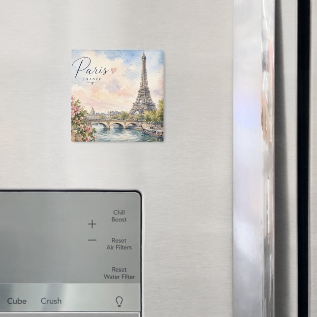 Paris France Eiffel Tower river seine  Magnet (In Situ (Fridge))