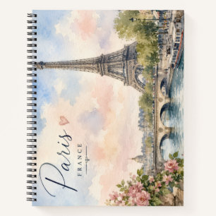 Paris France Eiffel Tower river seine Notebook
