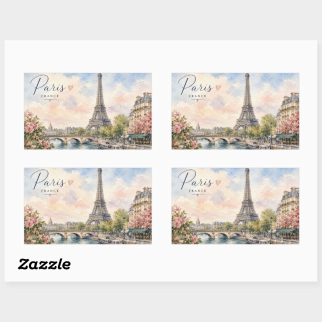 Paris France Eiffel Tower river seine  Sticker (Sheet)