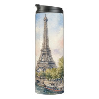 Paris France Eiffel Tower river seine