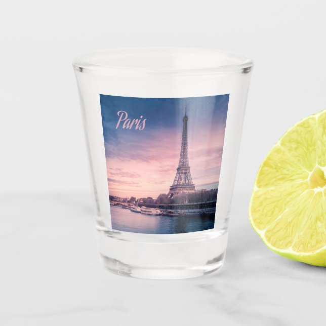 Paris France eiffel tower Shot Glass (Front)