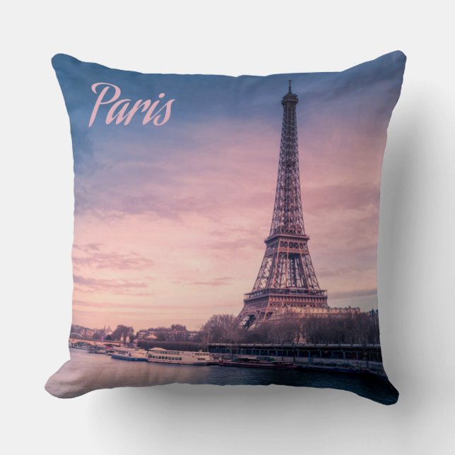 Paris France eiffel tower Throw Pillow (Front)