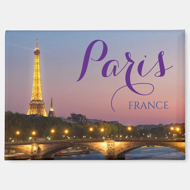 Paris France Eiffel Tower Travel Magnet (Front)