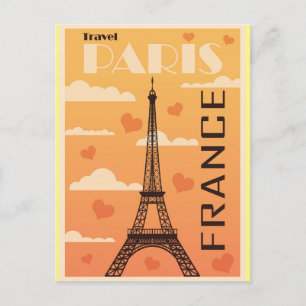 Paris France Eiffel Tower Travel Postcard