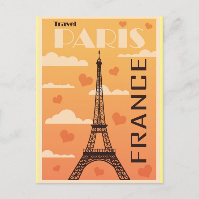 Paris France Eiffel Tower Travel Postcard (Front)