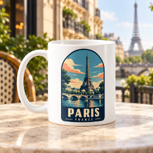 Paris France Eiffel Tower Vintage Travel Coffee Mug