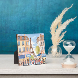 Paris France Eiffel Tower   Watercolor Painted Art Plaque