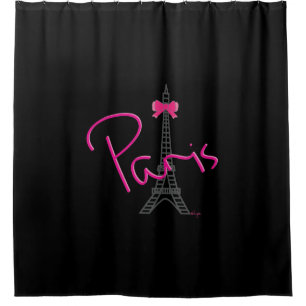 Paris, France, Eiffel Tower with pink bow, modern