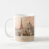 Paris France Europe Modern Pastel Textured Travel