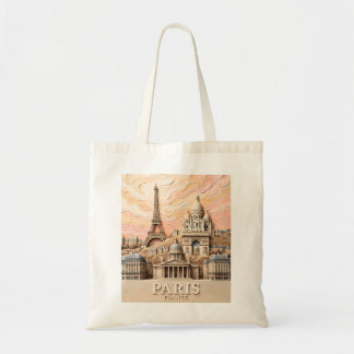 Paris France Europe Modern Pastel Textured Travel Tote Bag