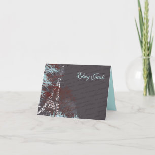 PARIS FRANCE FRENCH Bar Bat Mitzvah thank you card