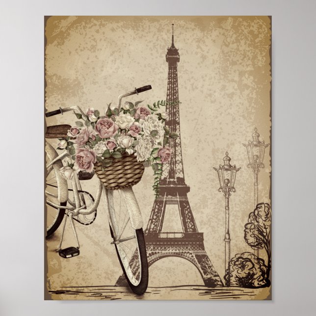 Paris France French Eiffel Tower Poster (Front)