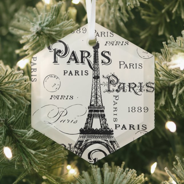 Paris France Gifts and Souvenirs Glass Ornament (Insitu)