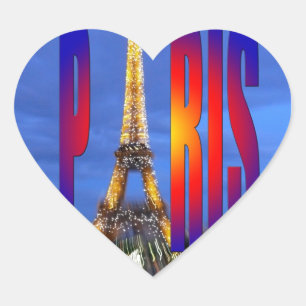 Paris France Heart Sticker