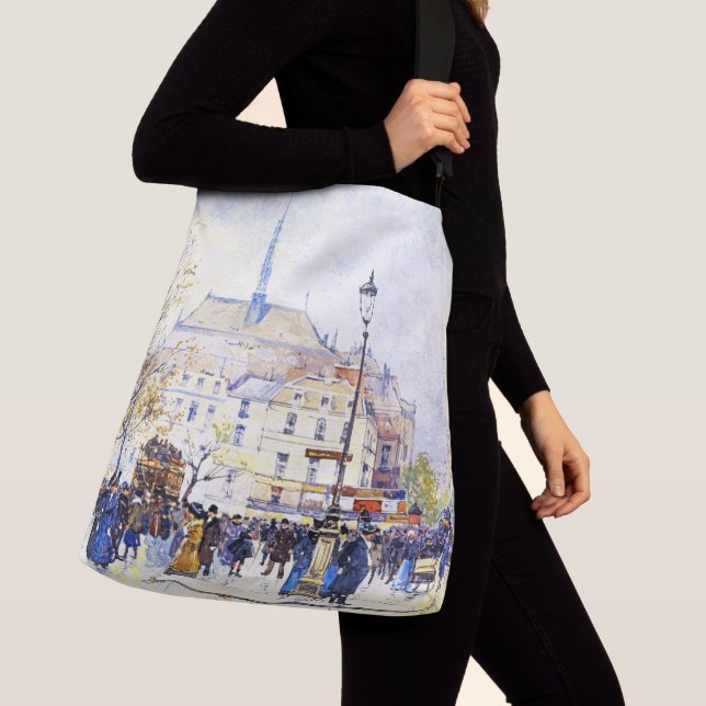 Paris France Impressionism Street Scene Tote Bag (Close Up)