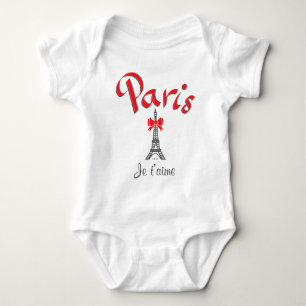 Paris, France Je t'aime, Love you Eiffel Tower Baby Bodysuit