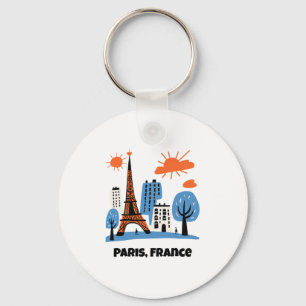 Paris France Kids Europe Vacation Souvenir Boys Gi Keychain