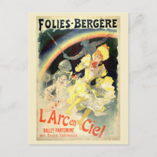 Paris France L’Arc-en-Ciel Retro Whimsical Postcard